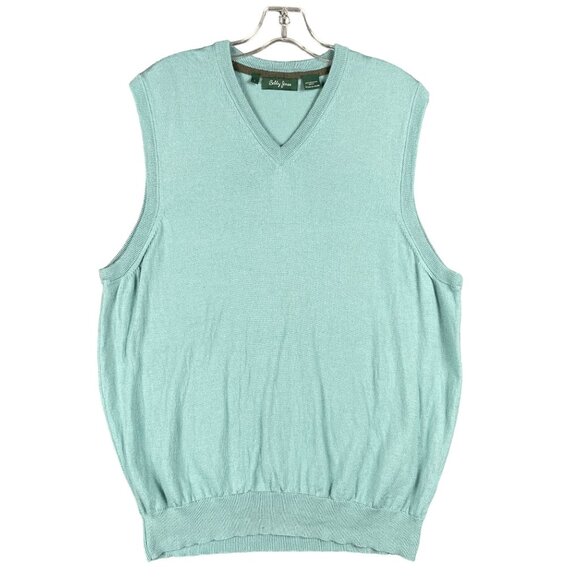 Bobby Jones Sweater Vest Mens L Wool Work Office Capsule Minimal Career FLAW - Picture 1 of 9
